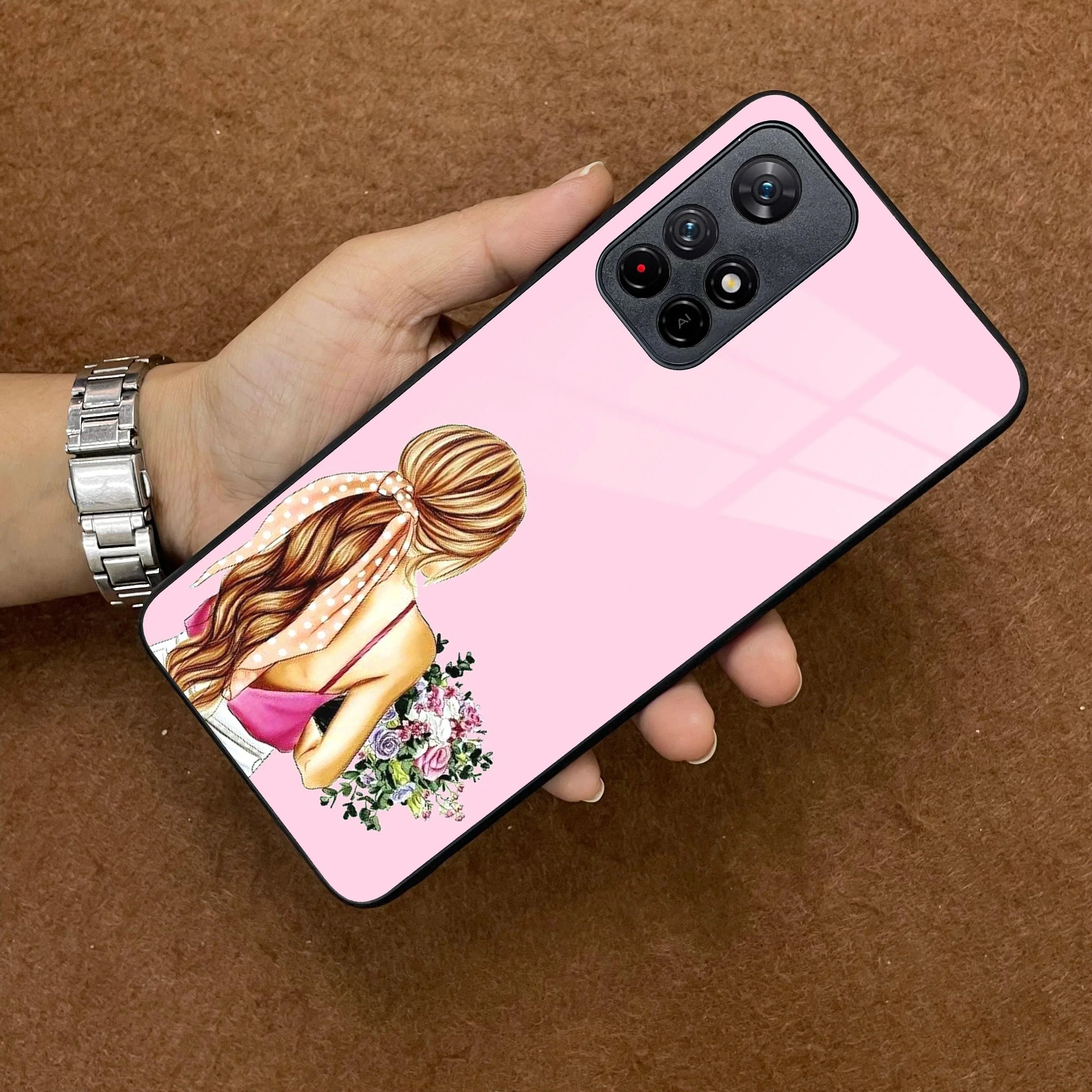 Styles Girl With Flower Glass Case For Poco - ShopOnCliQ