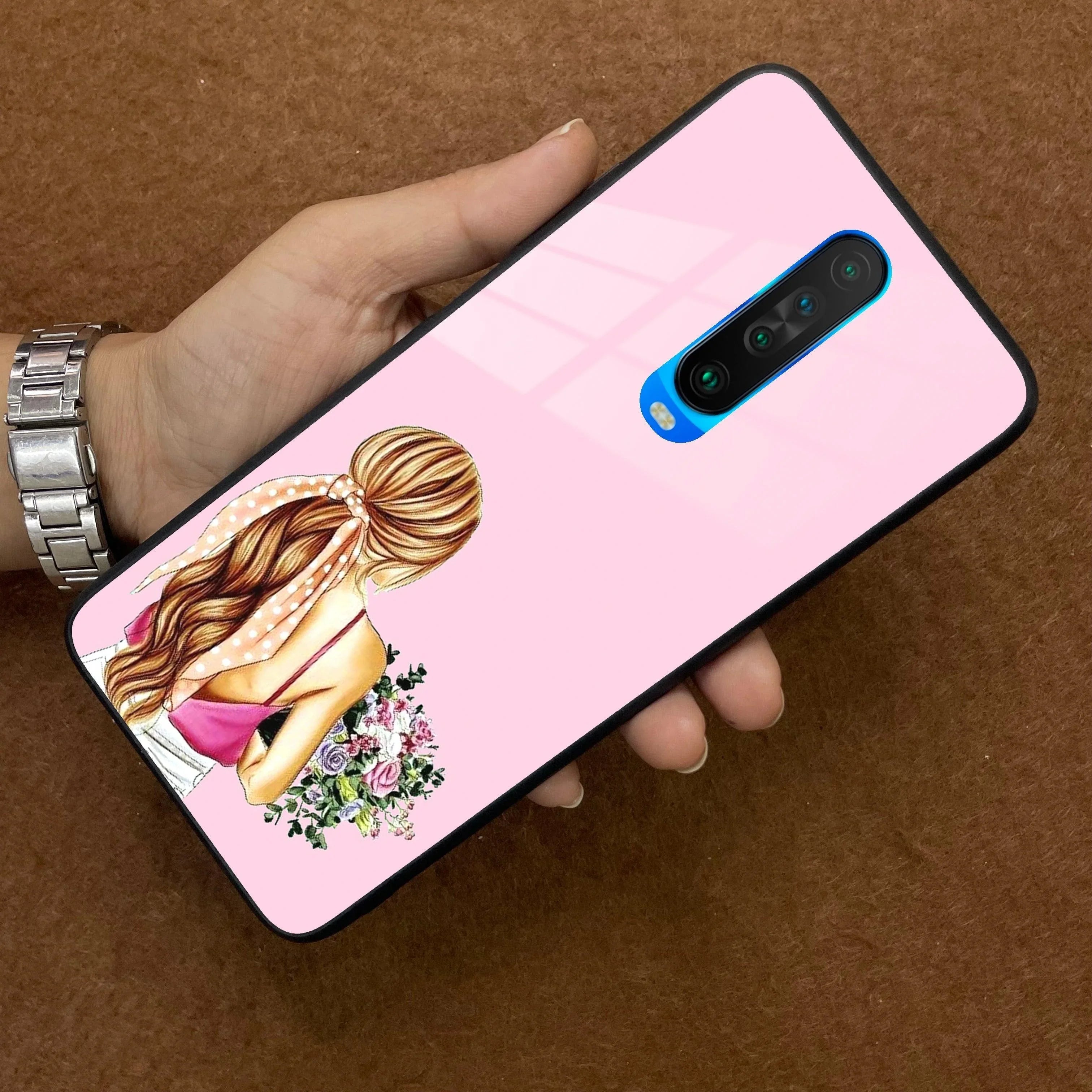 Styles Girl With Flower Glass Case For Poco - ShopOnCliQ