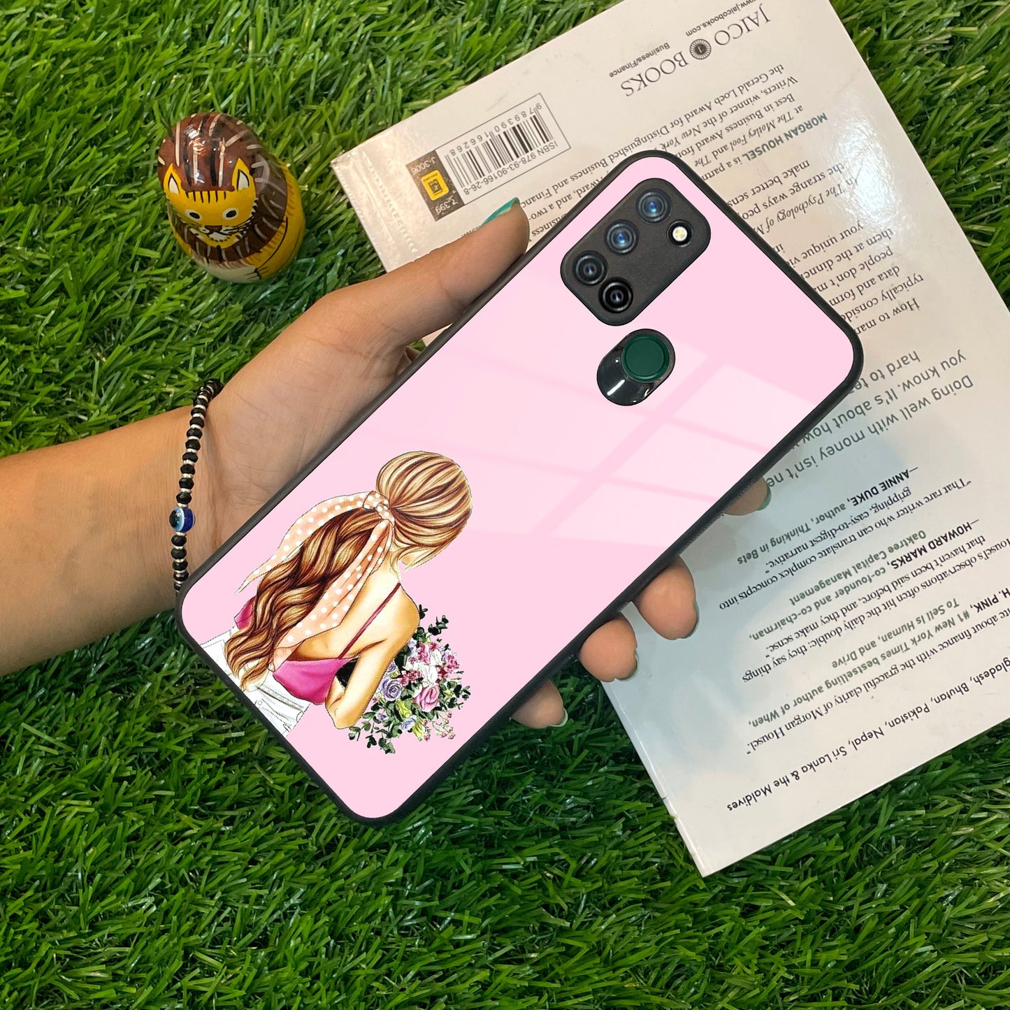 Styles Girl With Flower Glass Case For Realme/Narzo ShopOnCliQ