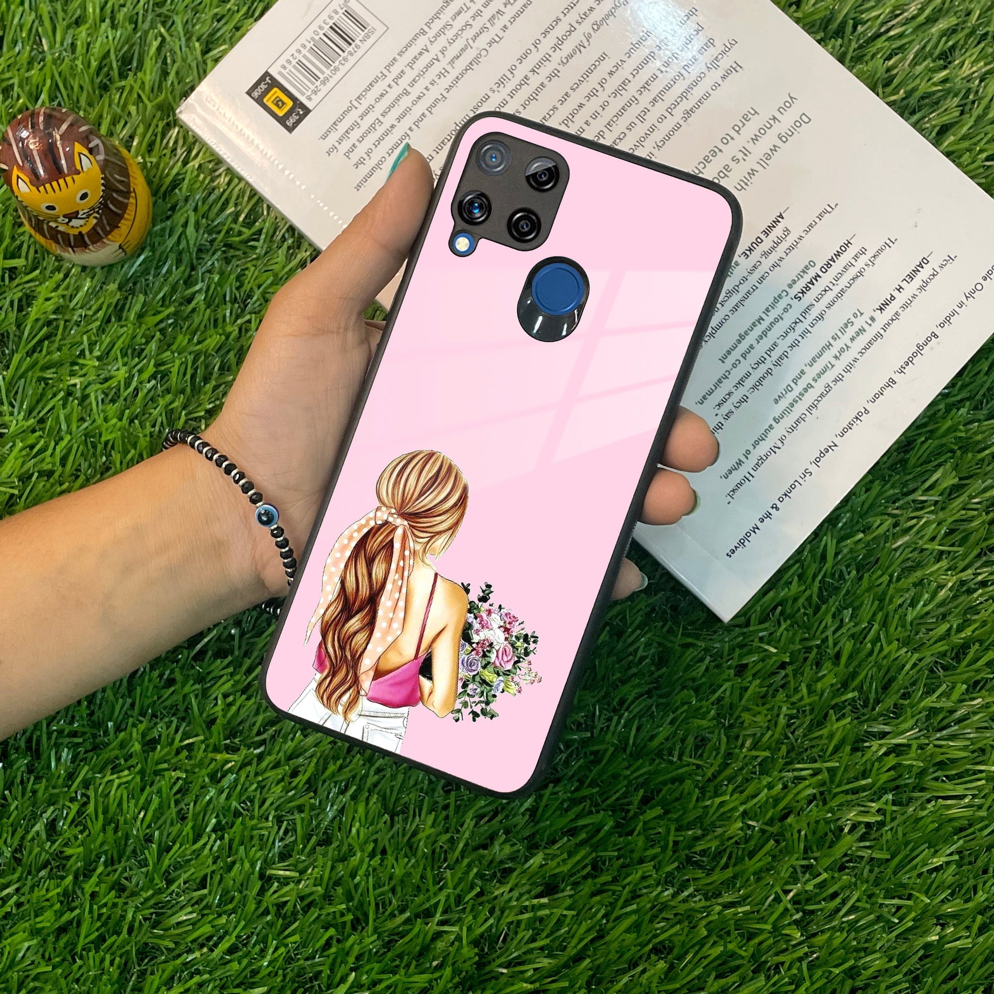 Styles Girl With Flower Glass Case For Realme/Narzo ShopOnCliQ