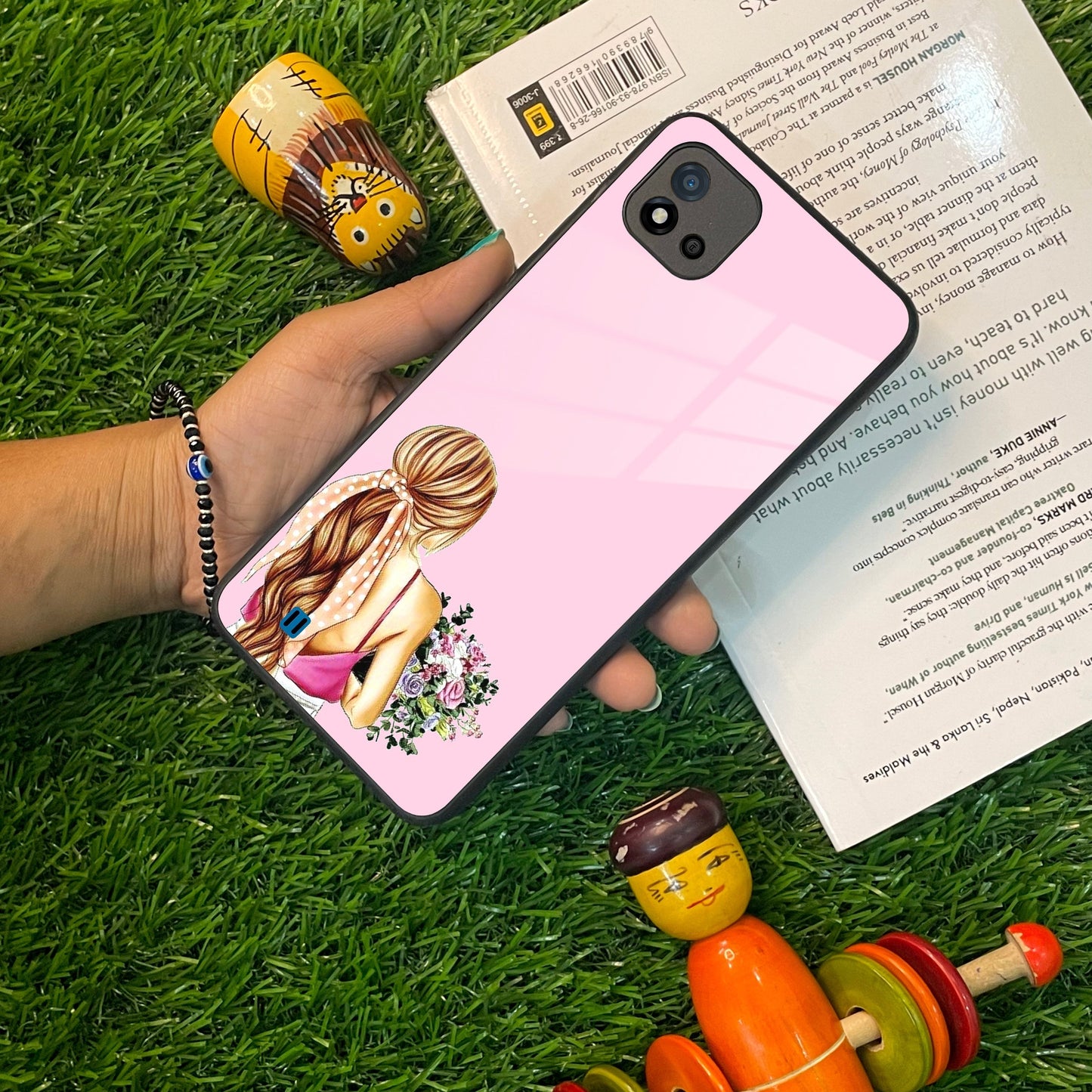 Styles Girl With Flower Glass Case For Realme/Narzo ShopOnCliQ