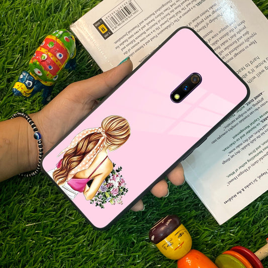 Styles Girl With Flower Glass Case For Realme/Narzo ShopOnCliQ