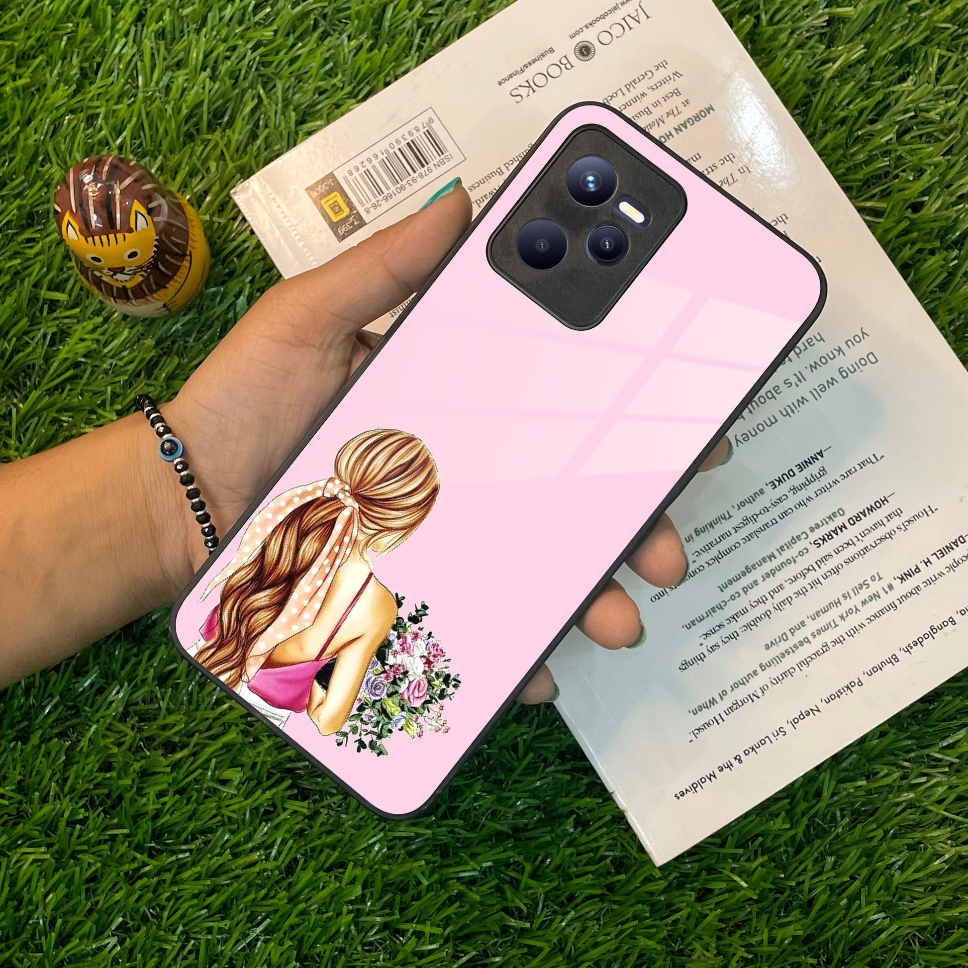 Styles Girl With Flower Glass Case For Realme/Narzo ShopOnCliQ