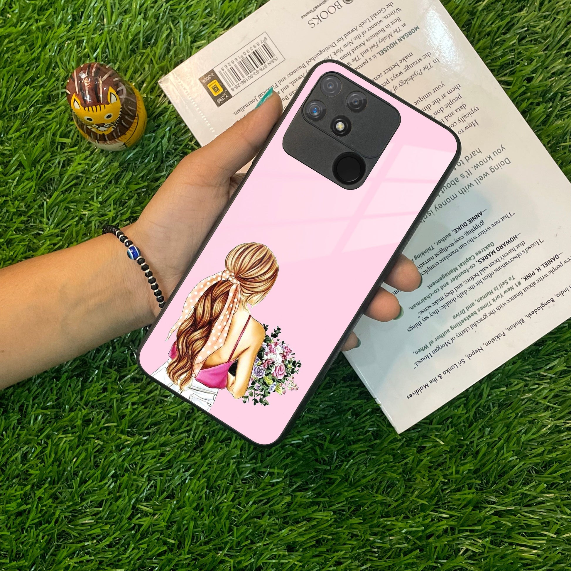 Styles Girl With Flower Glass Case For Realme/Narzo ShopOnCliQ