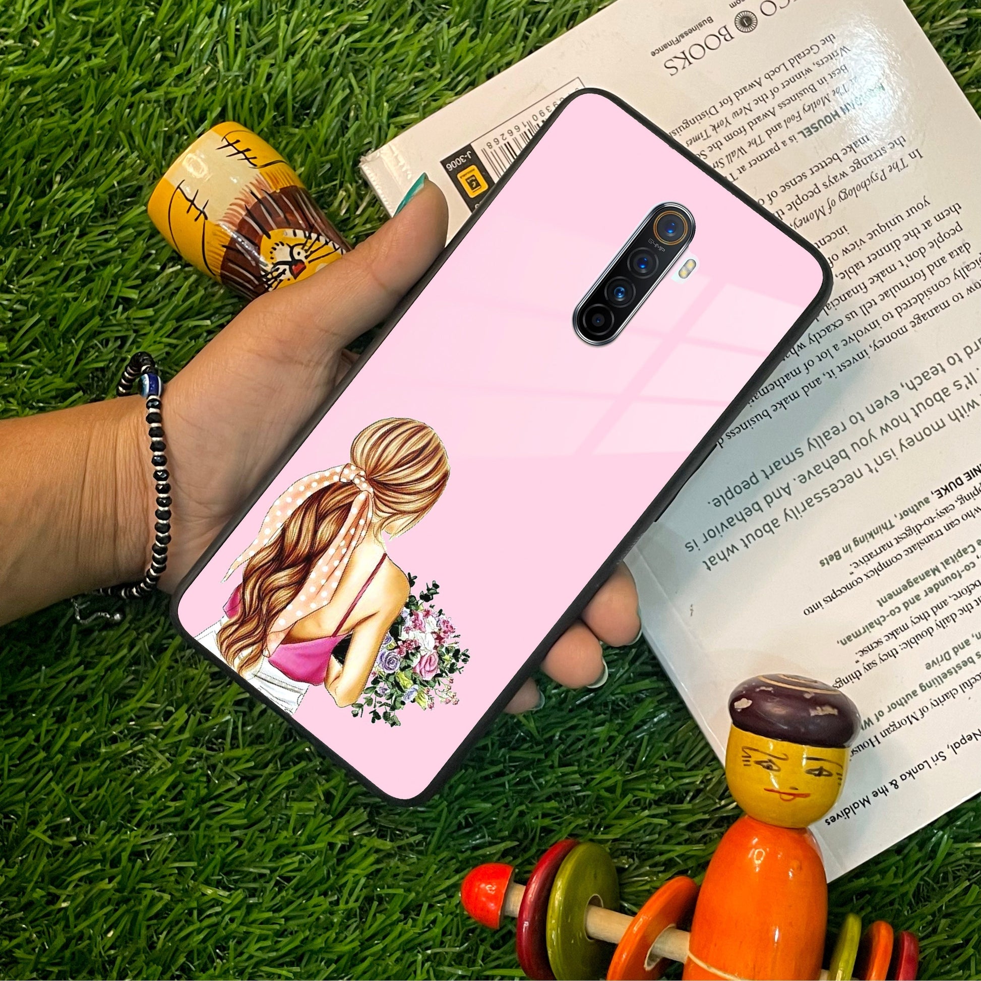 Styles Girl With Flower Glass Case For Realme/Narzo ShopOnCliQ