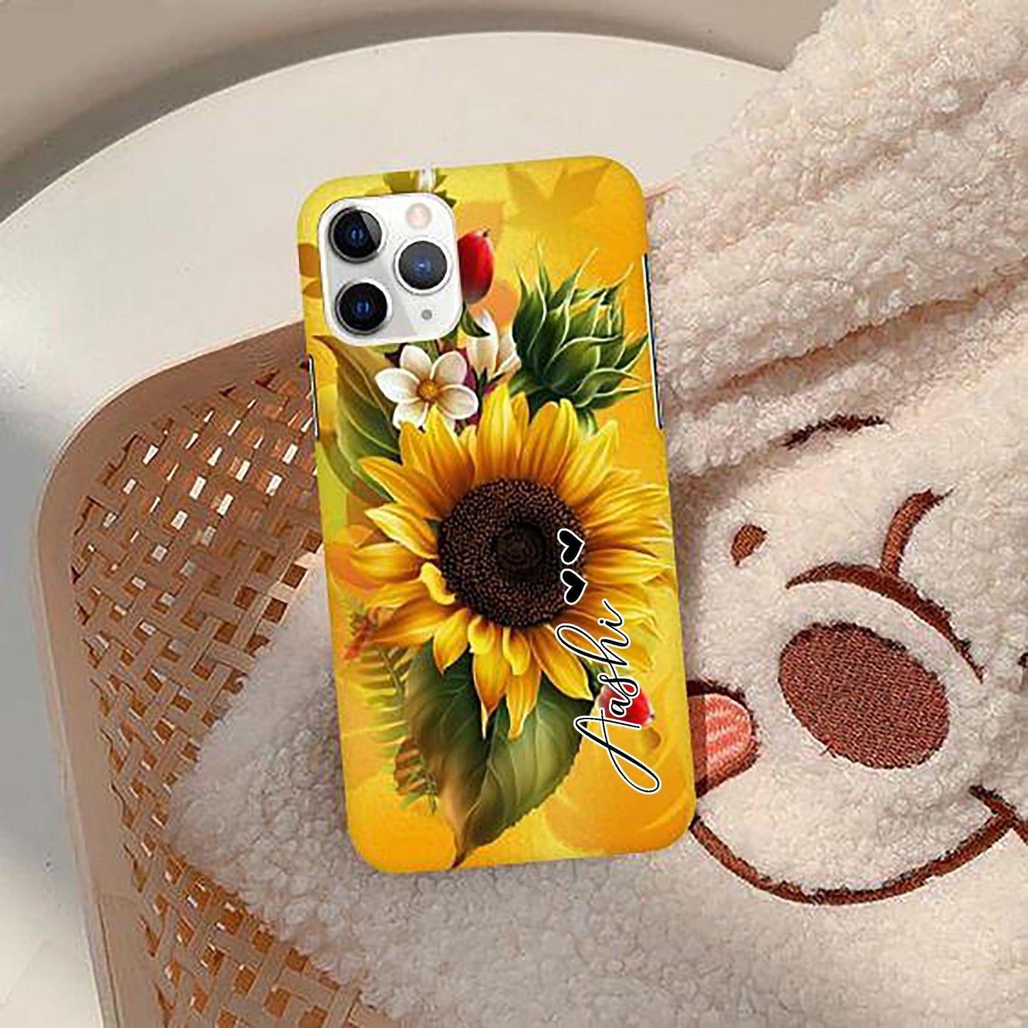 Sunflower & Magenta Art Flower Print Slim Matte Phone Case Cover ShopOnCliQ