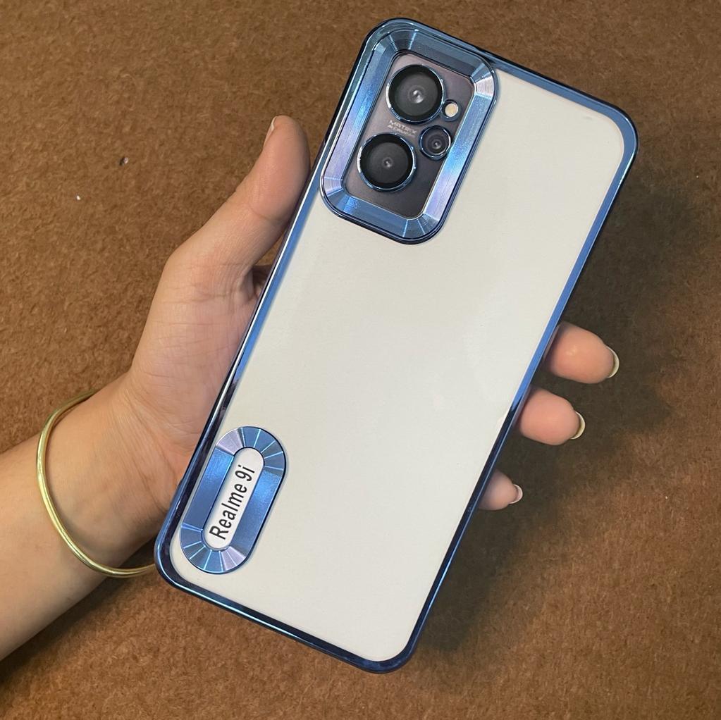 Transparent Fashion Ring Logo Cut And Lens Protection Back Case Cover For Oppo & Realme (Blue) ShopOnCliQ