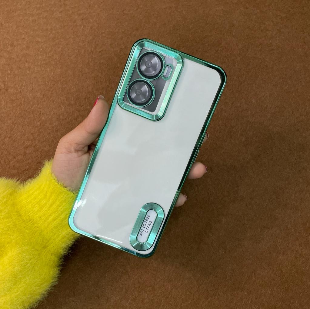 Transparent Fashion Ring Logo Cut And Lens Protection Back Case Cover For Oppo & Realme (Green) ShopOnCliQ
