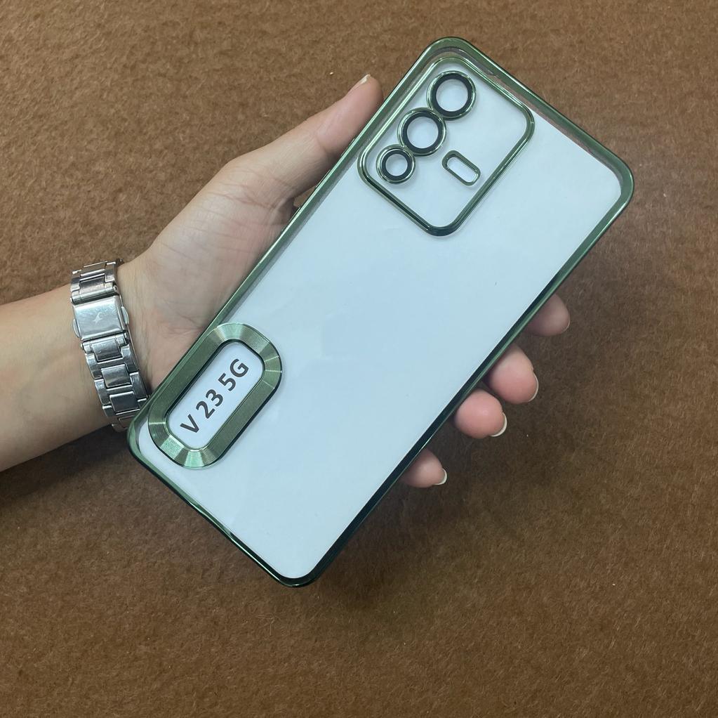 Transparent Fashion Ring Logo Cut And Lens Protection Back Case Cover For Vivo (Green) ShopOnCliQ