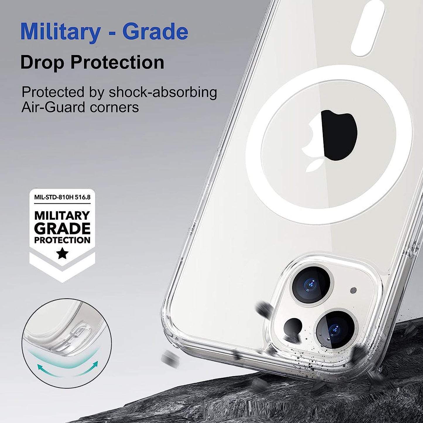 Ultra Hybrid MagSafe Silicon Transparent Back Cover for iPhone - ShopOnCliQ