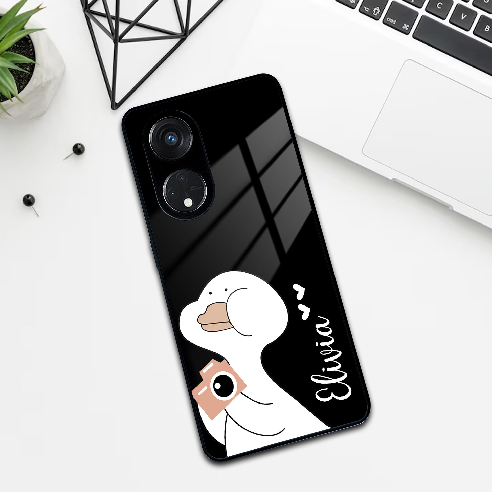 White Duck Glass Case Cover For Oppo ShopOnCliQ