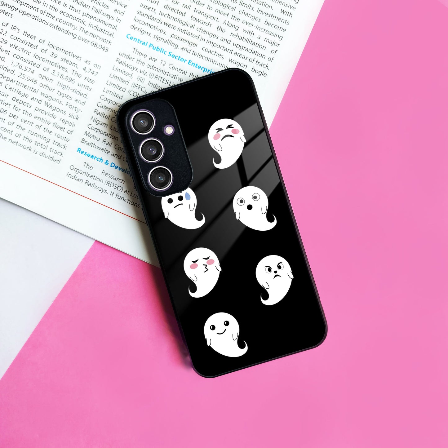 Cute Ghost Glass Case Cover For Samsung