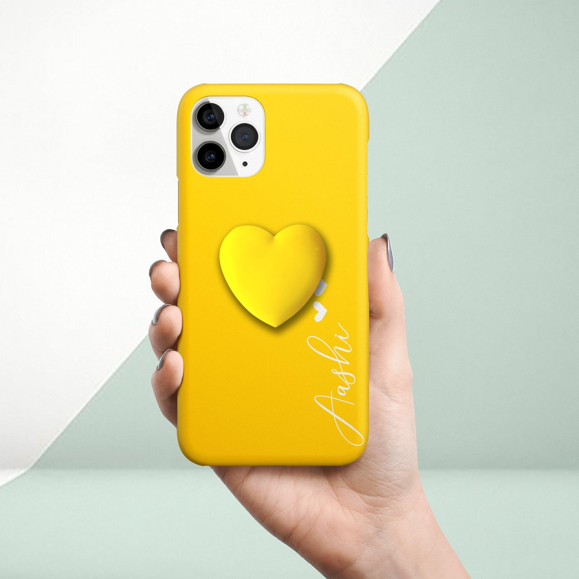 Yellow And Pink Heart Hard Slim Matte Case ShopOnCliQ