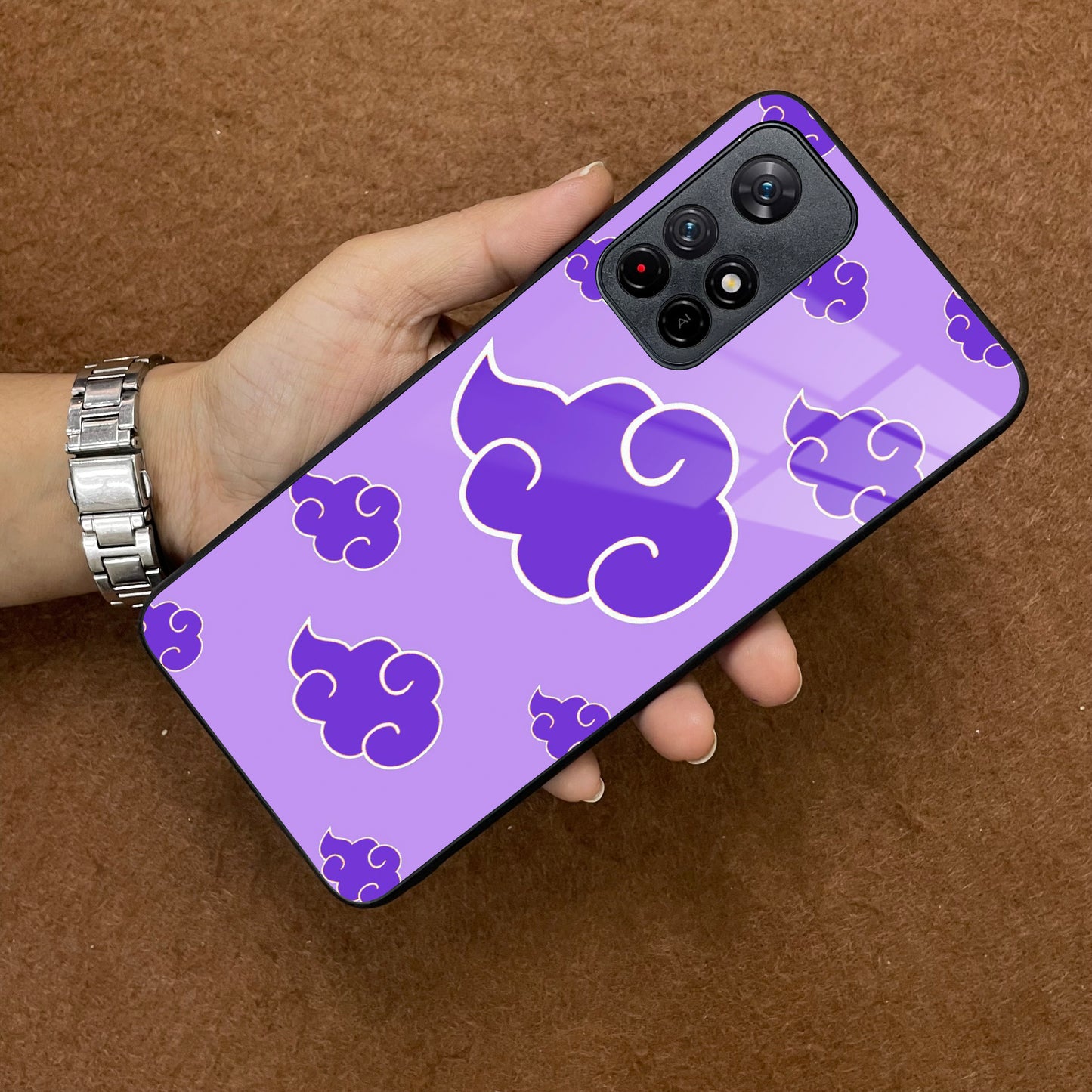 Purple Cloud Mobile Glass Phone Case Cover For Poco
